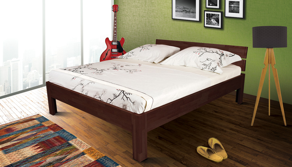 wooden bed queen